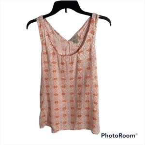 Loft Orange Floral Open Back Top NWT Medium Tank Women’s Sleeveless